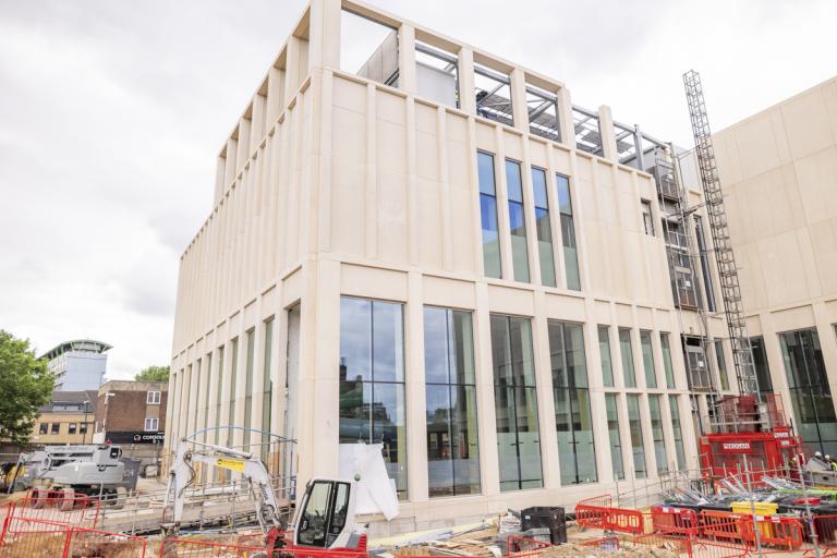 A picture showing the construction site of the new leisure centre in Woolwich